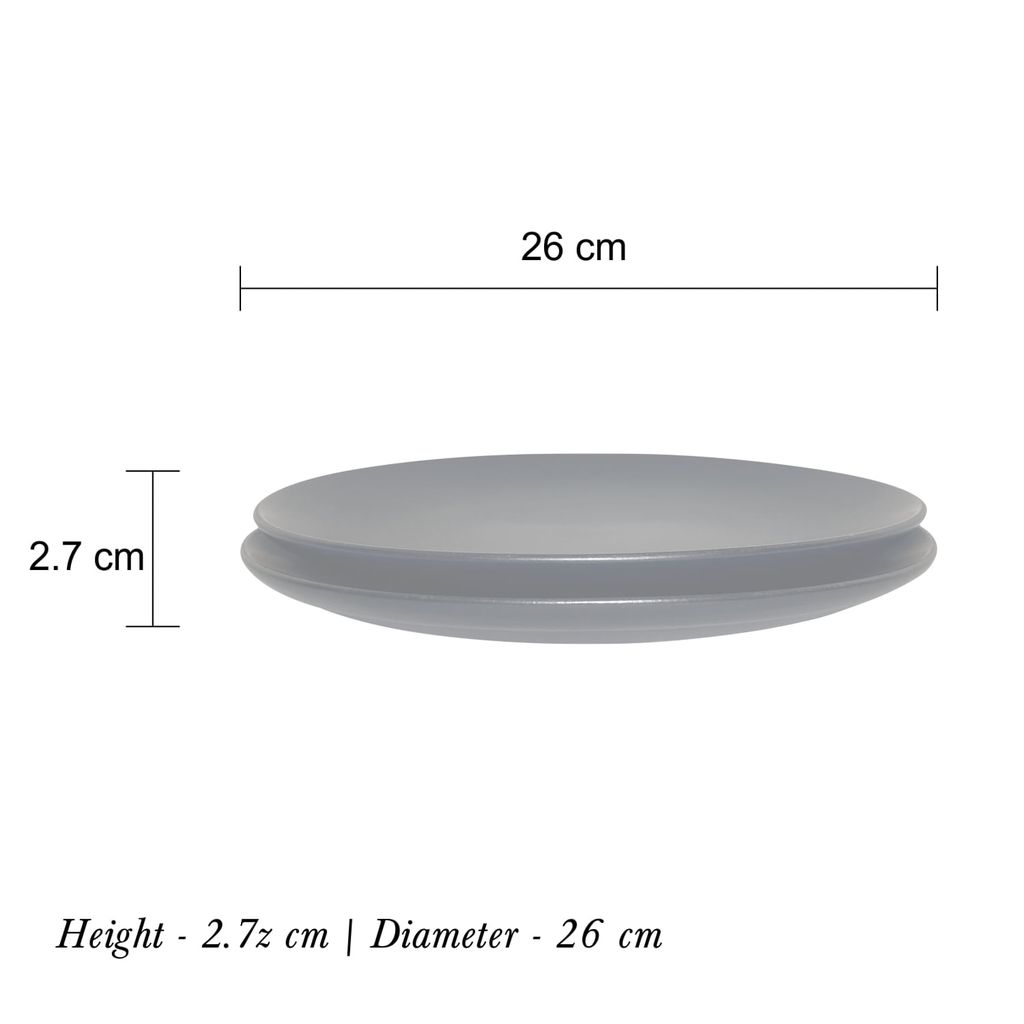Ceramic Dining Chic Matte Black Ceramic 10.2Inchs Dinner Plates Set of 4