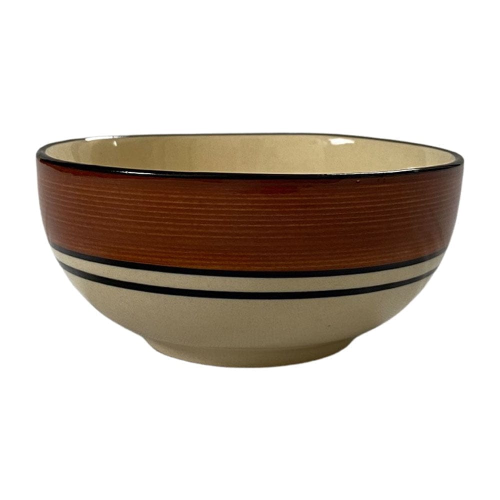 Ceramic Dining Royal Brown & White Ceramic Bowls/Katoris Set of 6 || Dinner Bowls || Pudding Bowls