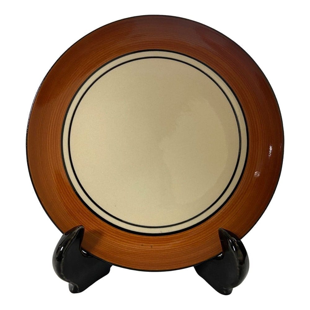 Ceramic Dining Royal Brown & White Handcrafted Ceramic 7Inchs Quarter Plates Set of 4 || Side Plates || Cake Plates || Snacks Plates