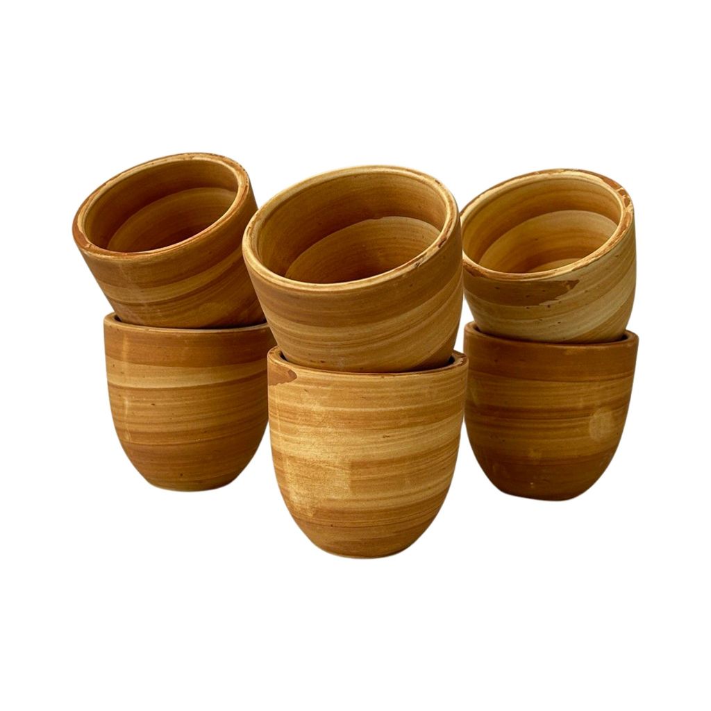 Ceramic Dining Matte Brown Kullads Set of 6