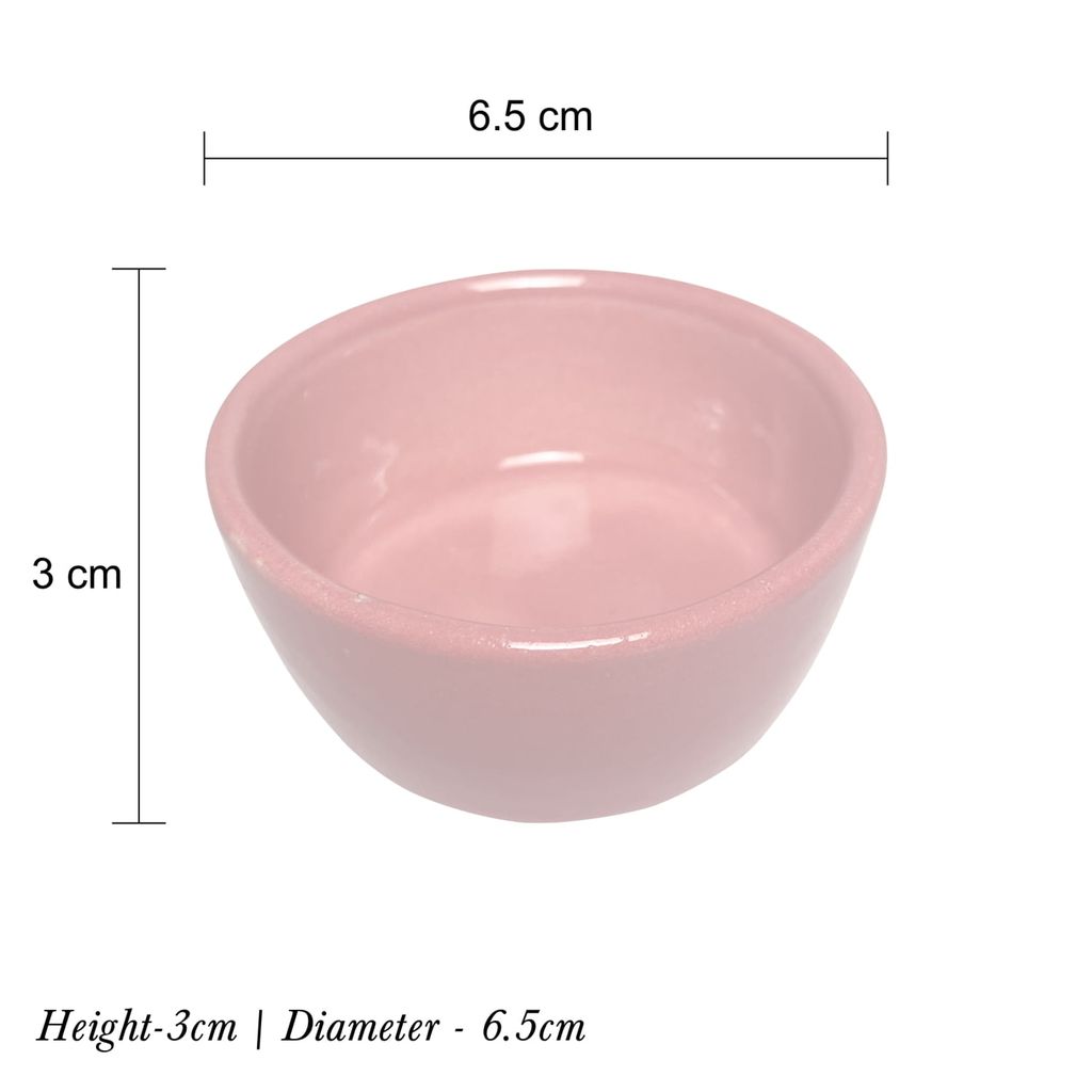 Ceramic Dining Glossy Pink Ceramic Dip Bowls Set of 6
