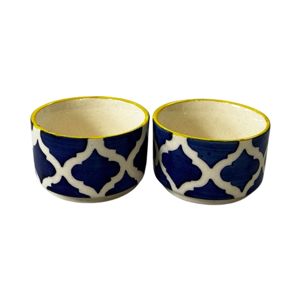 Ceramic Dining Yellow Blue Moroccan Ceramic 50ml Dip Bowls Set of 6