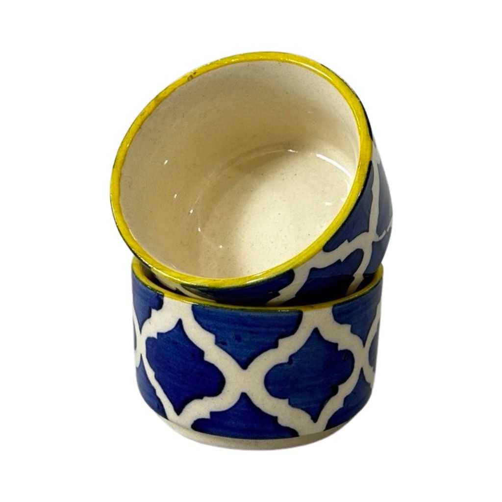 Ceramic Dining Yellow Blue Moroccan Ceramic 50ml Dip Bowls Set of 6