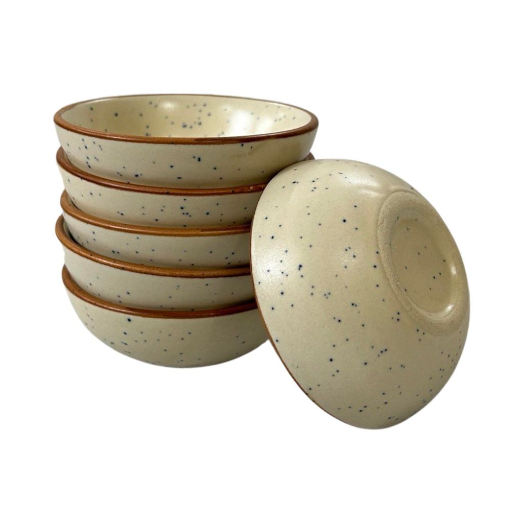 Ceramic Dining Matte White Marble BrownCeramic 50ml Dip Bowls Set of 6