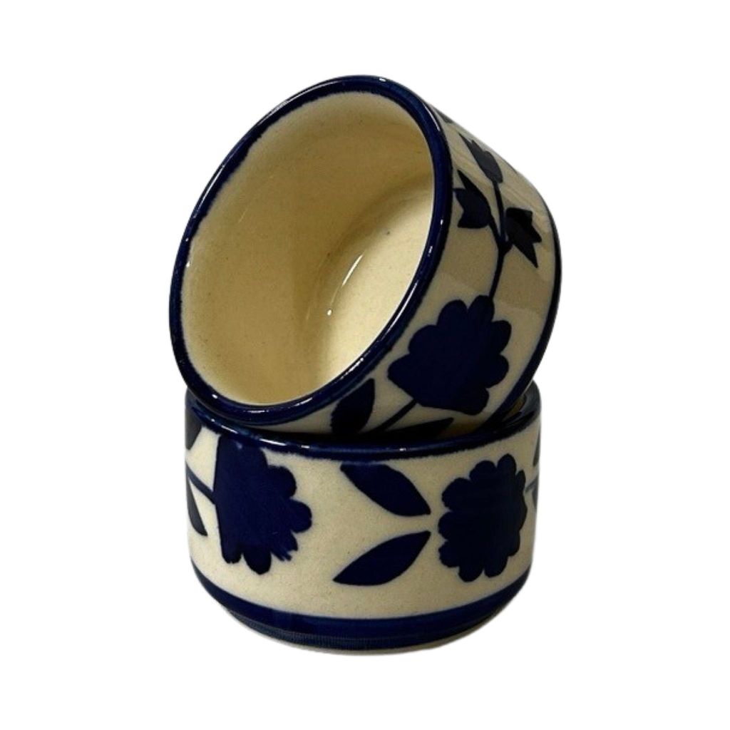 Ceramic Dining Royal Blue Floral Ceramic 50ml Dip Bowls Set of 6