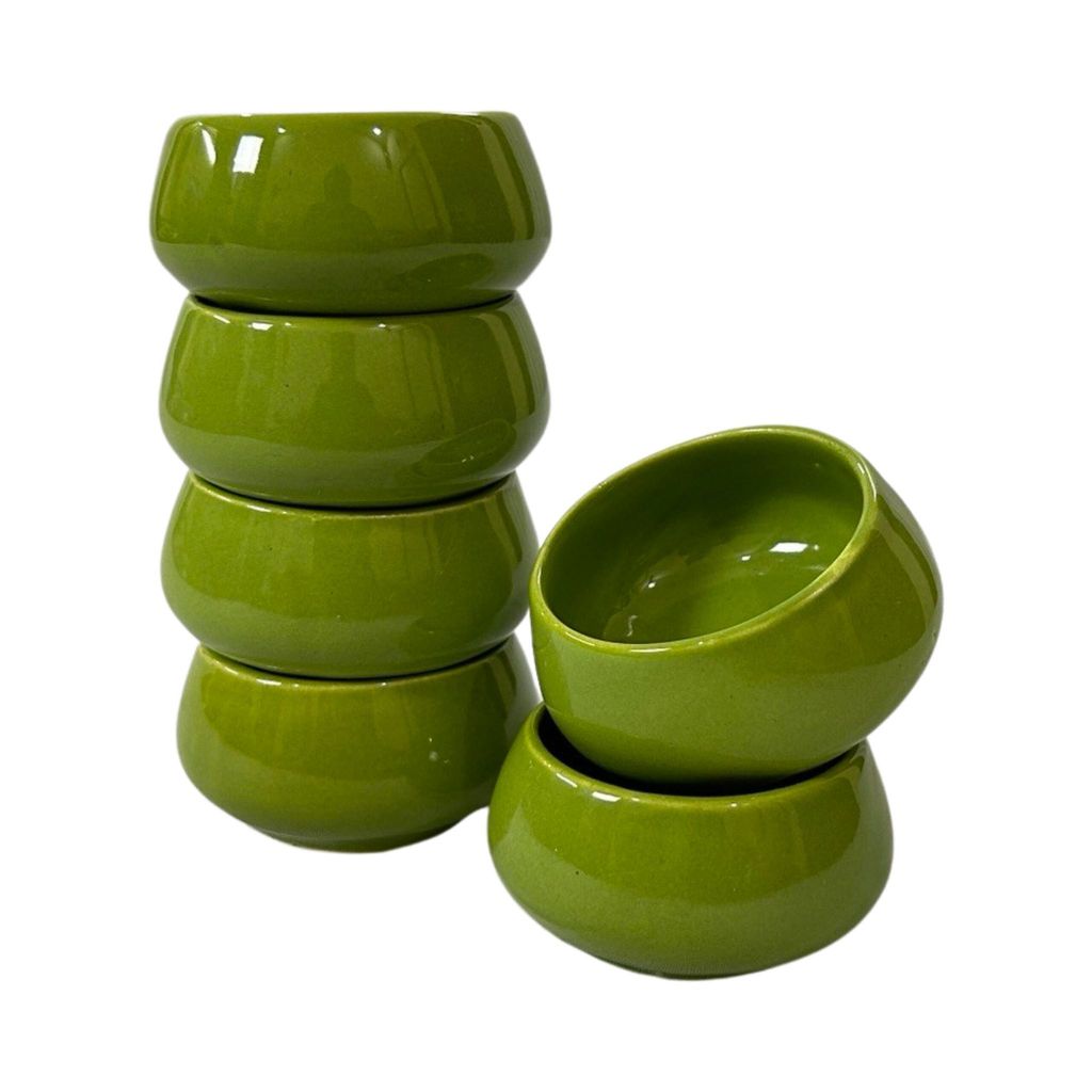 Ceramic Dining Glossy Green Ceramic 50ml Dip Bowls Set of 6 || Ketchup Bowls || Chutney Bowls
