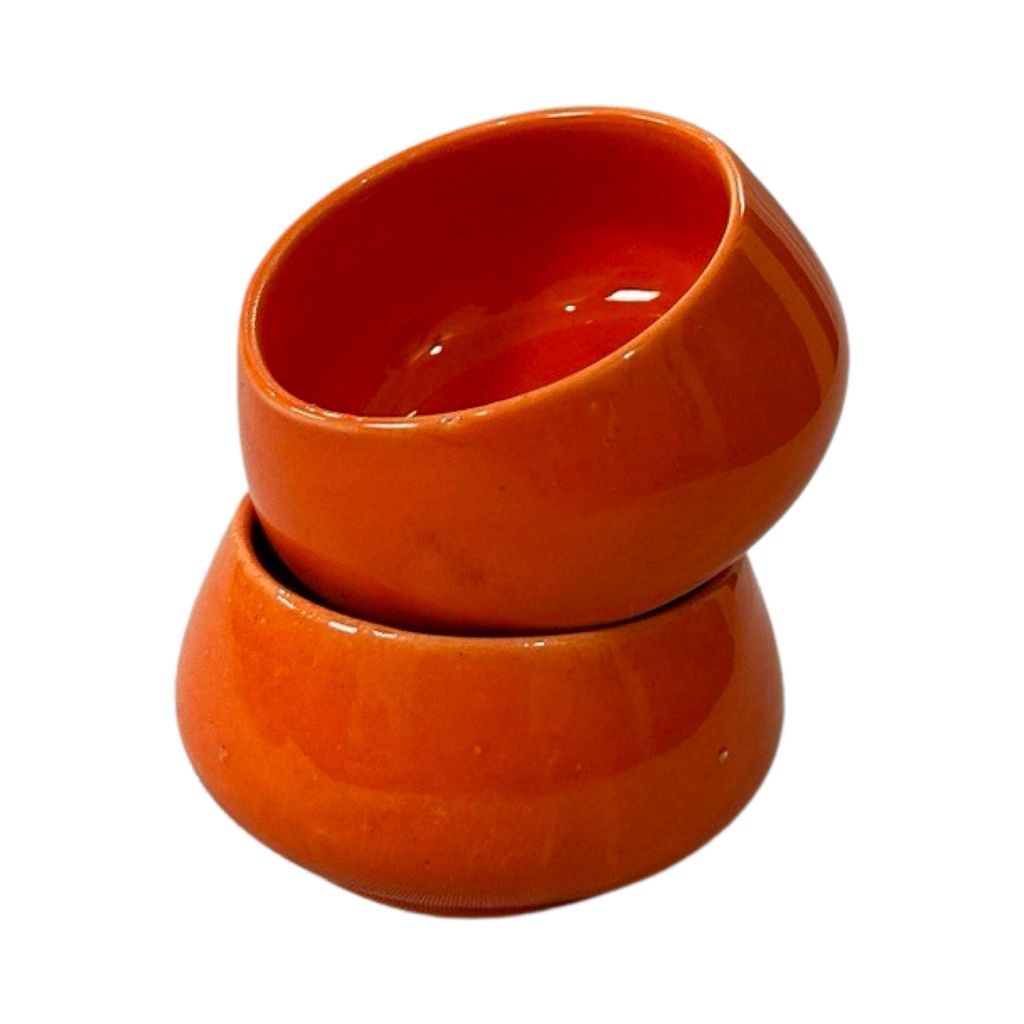 Ceramic Dining Glossy Orange Ceramic 50ml Dip Bowls Set of 6 || Ketchup Bowls || Chutney Bowls