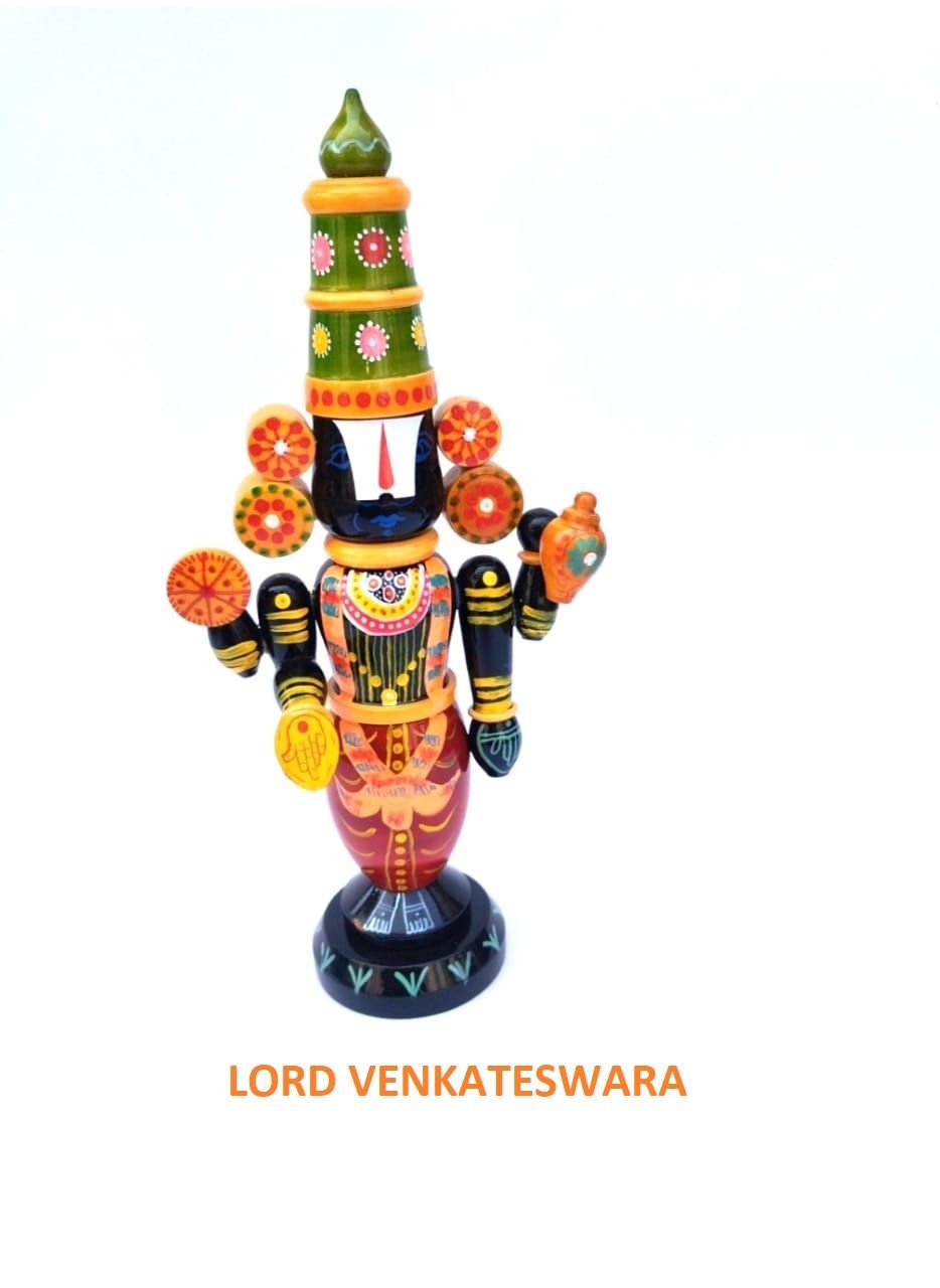 Wooden Lord Venkateswara Swamy Statue 12 Inches Home