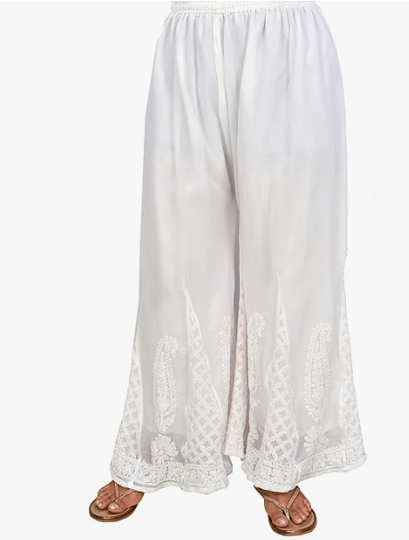 LUCKNOWI LIBAS Georgette Chikankari Sharara with inside inner