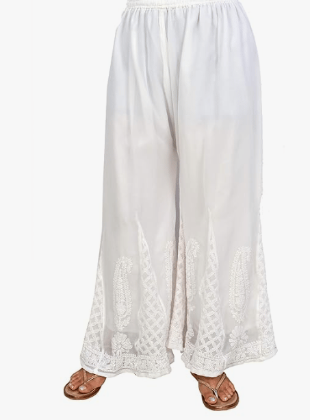 LUCKNOWI LIBAS Georgette Chikankari Sharara with inside inner