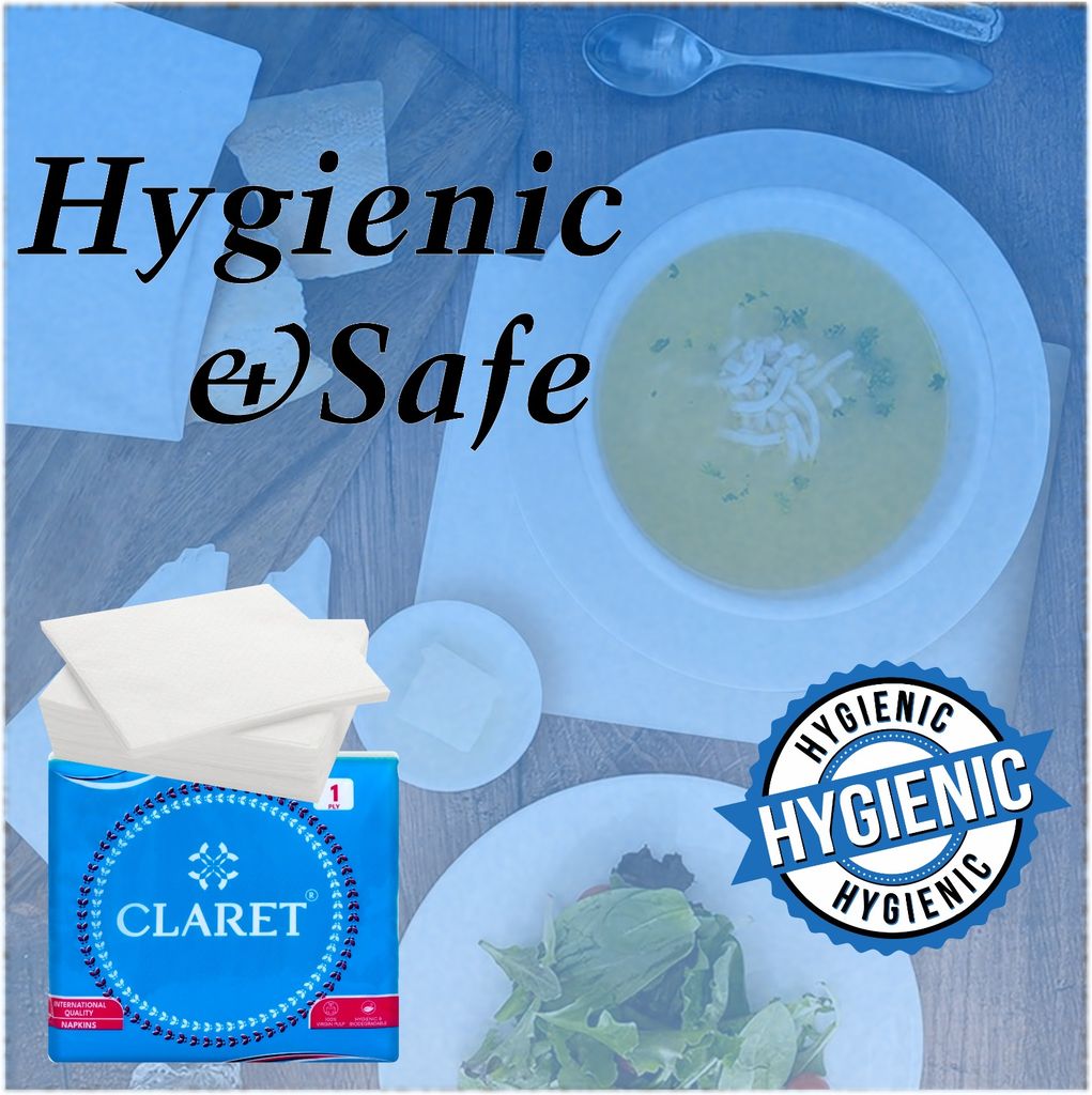 Claret 1-Ply White Paper Napkins (8 Packs, 80 Sheets Each, 640 Total Sheets, 27x30 cm) - Soft, Absorbent, Events and Everyday Use