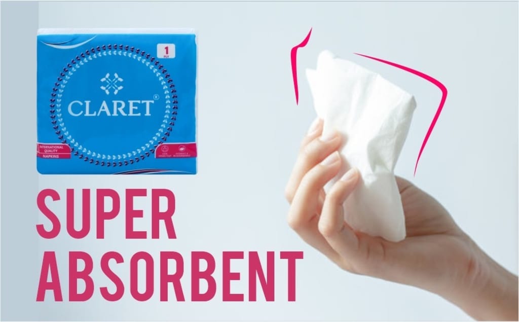 Claret 1-Ply White Paper Napkins (8 Packs, 80 Sheets Each, 640 Total Sheets, 27x30 cm) - Soft, Absorbent, Events and Everyday Use