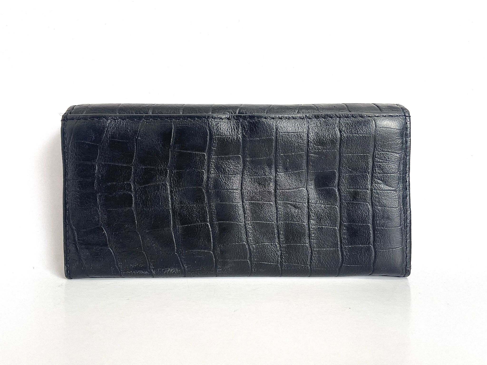 Women's Black Crocodile Embossed Hand Wallet