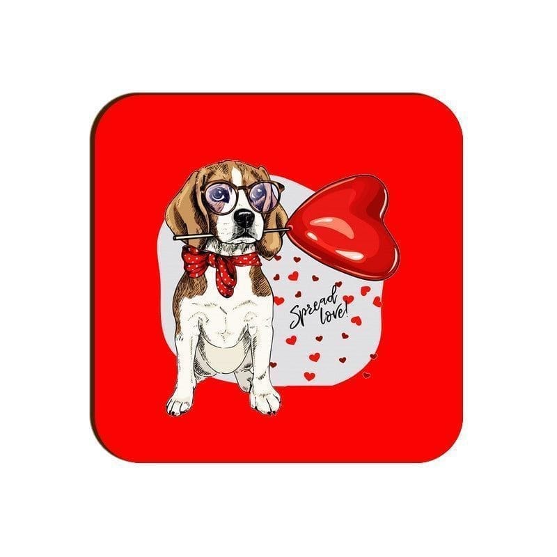 Beagle Furever Love Square Coaster