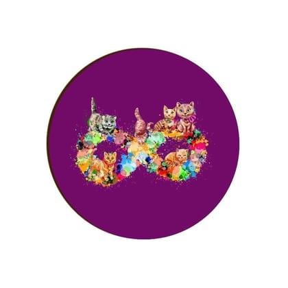 Infinity Cat Love Round Coaster