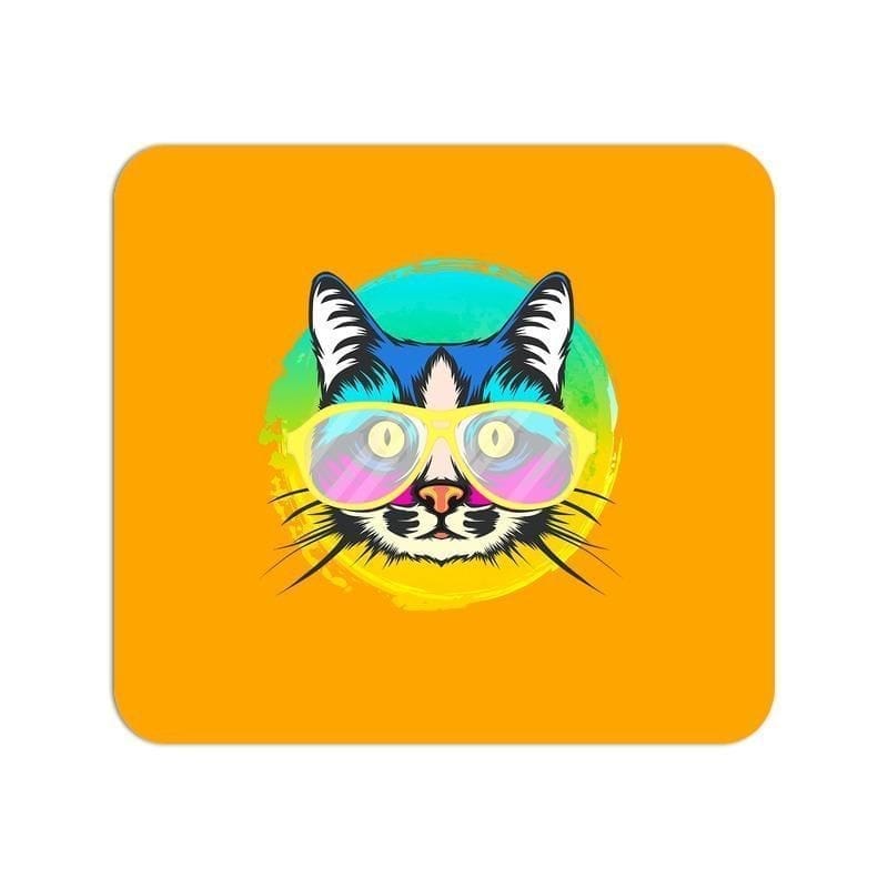 Cat With Glasses Mouse Pad
