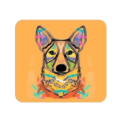 Happy Corgi Mouse Pad - Yellow
