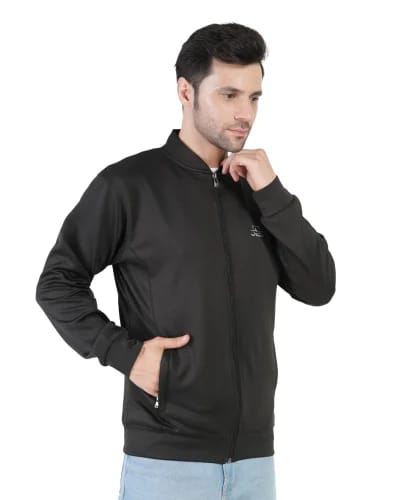 Men's Black Bomber Jacket - Stylish and Warm for Winter