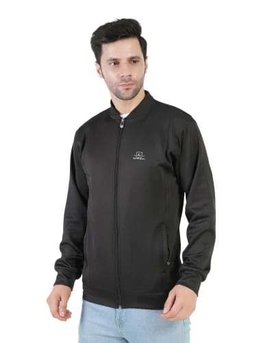 Men's Black Bomber Jacket - Stylish and Warm for Winter