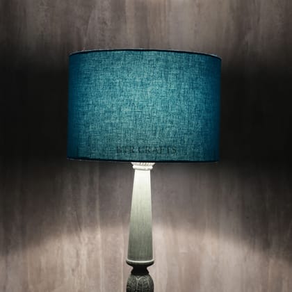 BTR CRAFTS 12" Inches Teal Drum Lampshade, Cotton Fabric.