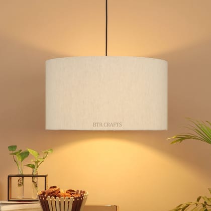 BTR CRAFTS Flex Color, Hanging Drum Lamp Shade, 18'' Inches / Silver Canopy