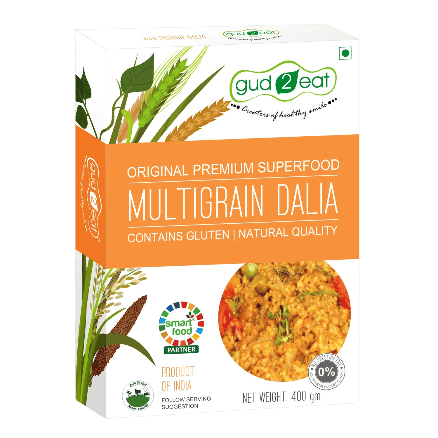 Gud2eat MULTIGRAIN DALIA -   Healthy food | simple to make spicy upama | tasty and delicious | 400g