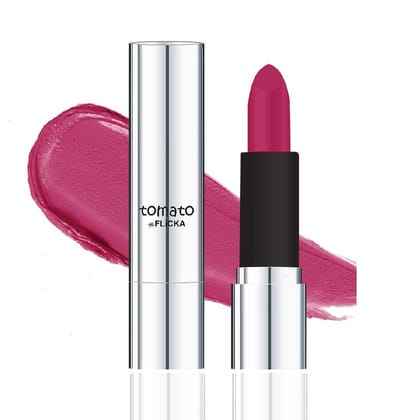 FLiCKA Tomato Bullet Matte Lipstick| Non-transfer Lipstick, Waterproof, Hydrating, Moisturizing, Upto 6Hrs, Shade 22, 4g