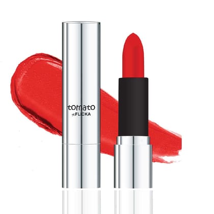 FLiCKA Tomato Bullet Matte Lipstick| Non-transfer Lipstick, Waterproof, Hydrating, Moisturizing, Upto 6Hrs, Shade 05, 4g
