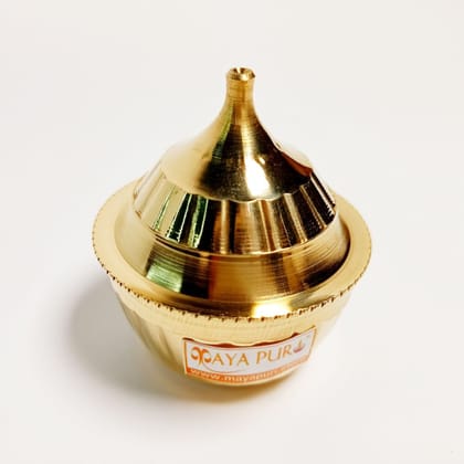 MAYAPURI Handmade Pital Sindoor Box | Sindur Dibbi/Kumkum Dani, Golden