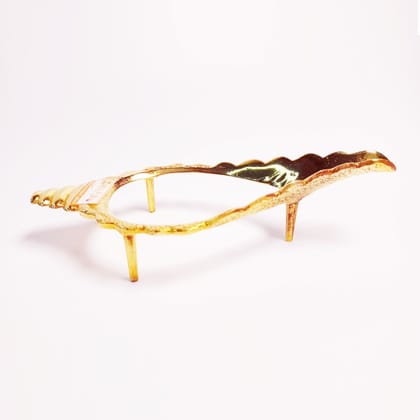 MAYAPURI Brass Sankha Stand for Pooja, Shankh Stand for Holding Conch Shells (Len:14cm)
