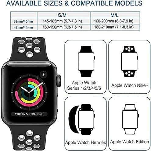 Exelent Smart Watch Strap Compatible For Apple Watch Straps 45mm 44mm 42mm, Soft Silicone Sports Wristband for iWatch Series 7/6/5/4/3/2/1/SE (Watch Not Included) (GRAY-GREEN)