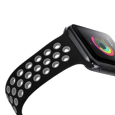 Exelent Sports Band Soft Silicone Sport Wristband Compatible with Watch Bands 42mm 44mm & 45mm Soft Silicone Strap Black & Red