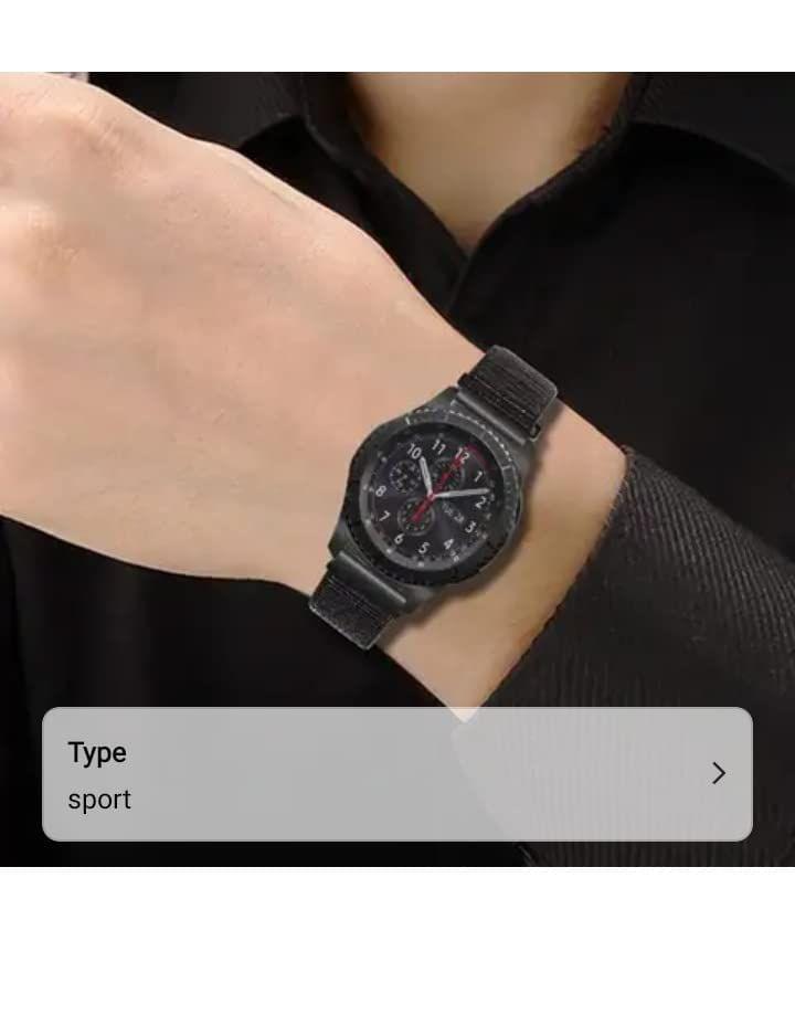 Exelent 22mm Classic Nylon Smart Watch Strap Compatible with ColorFit Ultra/Ultra 2, Vision, Caliber, Pro 3, Active/GPS, Buzz, Nav/Nav+, Endure Smartwatch Straps for Men & Women (Black)