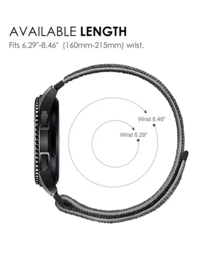 Exelent 22mm Classic Nylon Smart Watch Strap Compatible with ColorFit Ultra/Ultra 2, Vision, Caliber, Pro 3, Active/GPS, Buzz, Nav/Nav+, Endure Smartwatch Straps for Men & Women (Black)