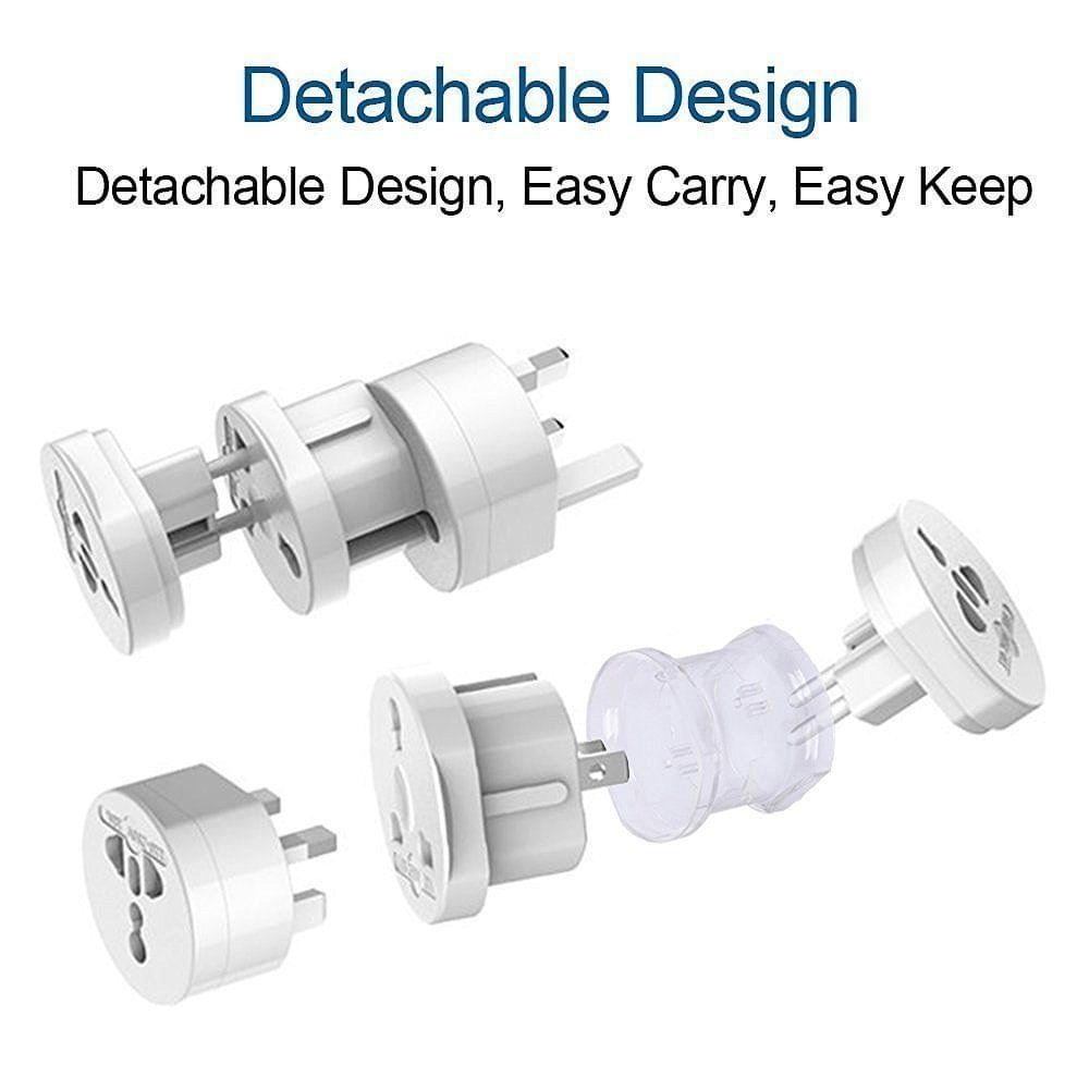 Exelent International Multipurpose Travel Adapter All in One US, AUS, UK, EU, NZ, Europe, North/South America & 150+ Countries (Pack of 1)