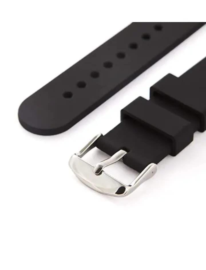 Exelent Watch Strap belt 19MM Strap for Compatible with Silicone Replacement Strap Belt (Black-, 19 mm)