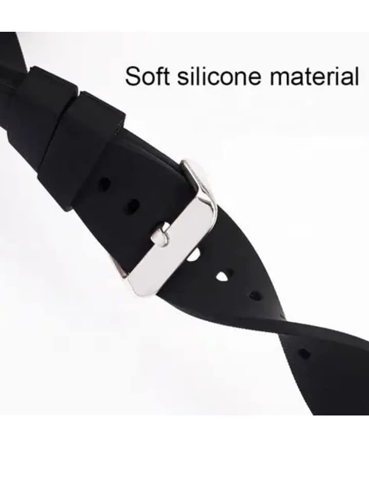 Exelent Watch Strap belt 19MM Strap for Compatible with Silicone Replacement Strap Belt (Black-, 19 mm)