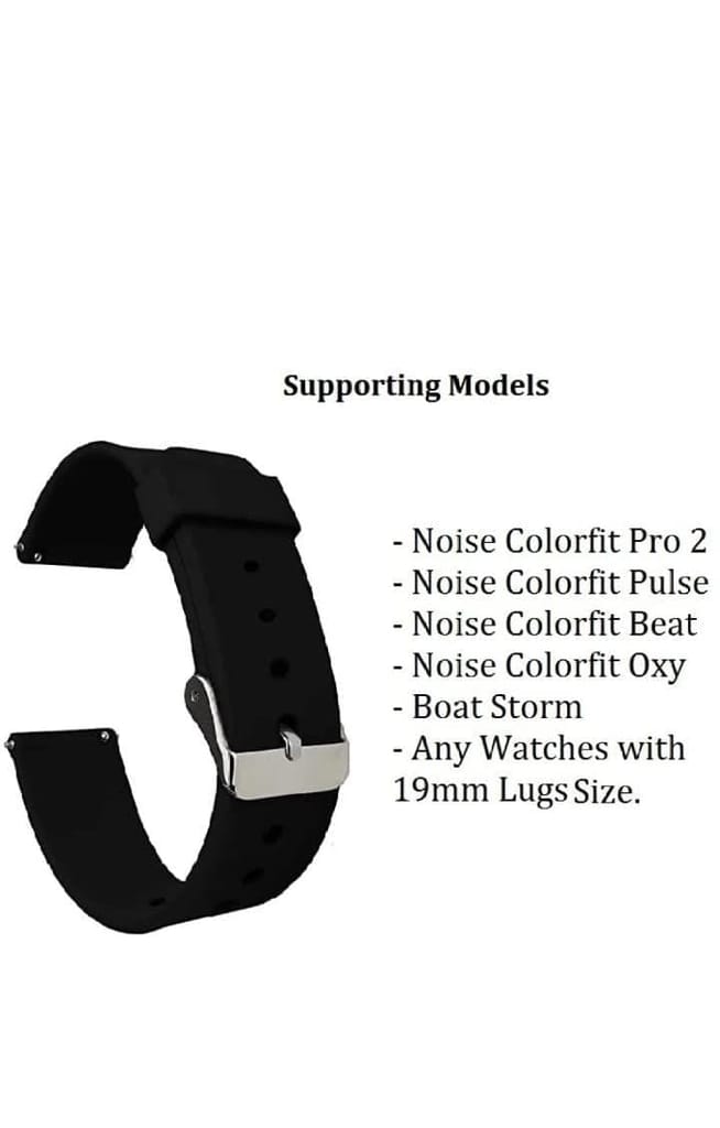 Exelent Watch Strap belt 19MM Strap for Compatible with Silicone Replacement Strap Belt (Black-, 19 mm)