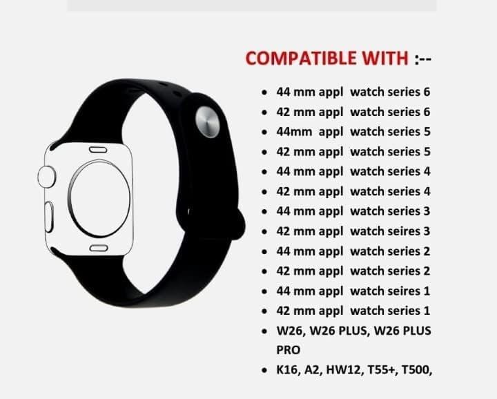 Exelent Smart Watch Strap Compatible for Watch Straps 45mm 44mm 42mm, Soft Silicone Sports Wristband for iWatch Series 7/6/5/4/3/2/1/SE (Watch Not Included) (Black)