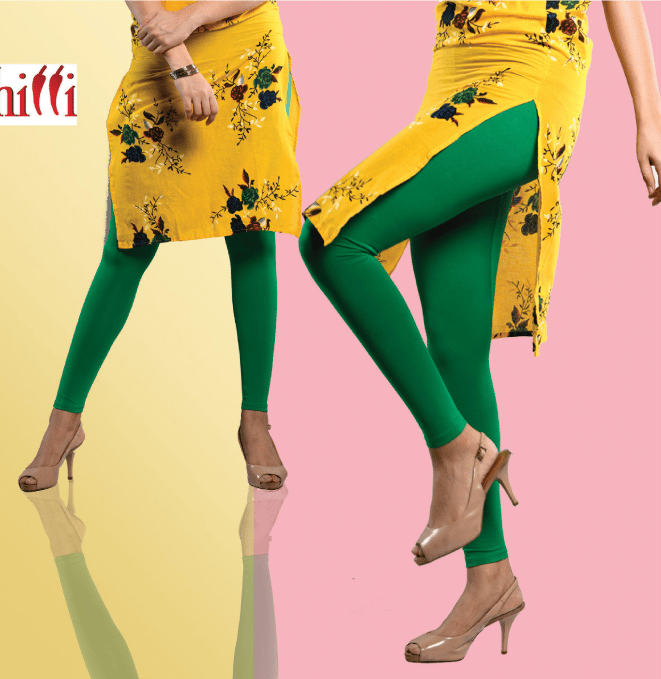  Women's Solid Cotton Lycra Blend Leggings