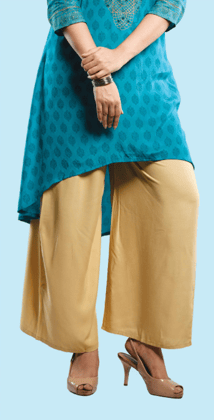 Women's Solid Palazzos Pants Casual Loose Wide Leg Trousers