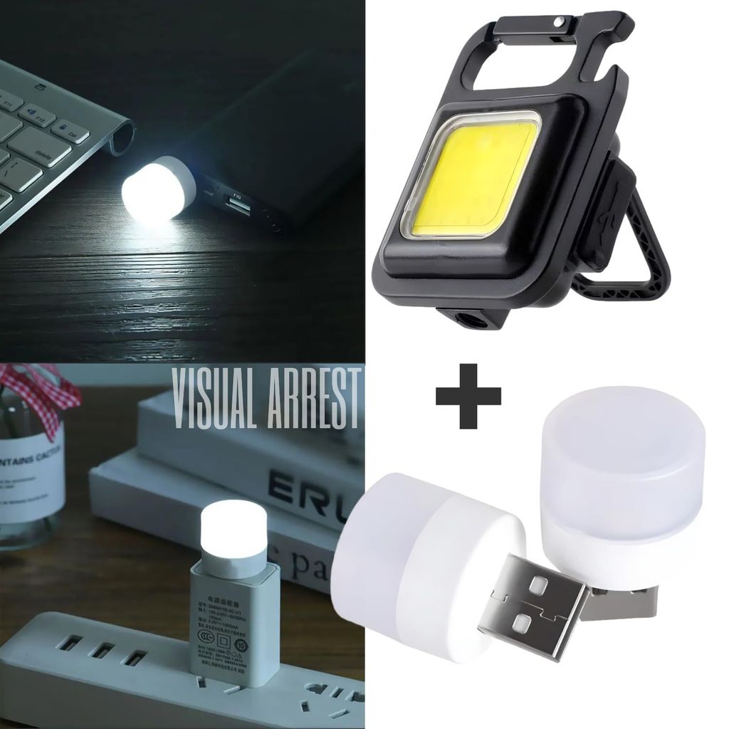 Car Torch Light LED 3W Rechargeable Flashlight Long Distance Car Rescue Emergency Torch Light with Window Glass Breaker Seat Belt Cutter Portable COB Keychain (Torch + COB Light)