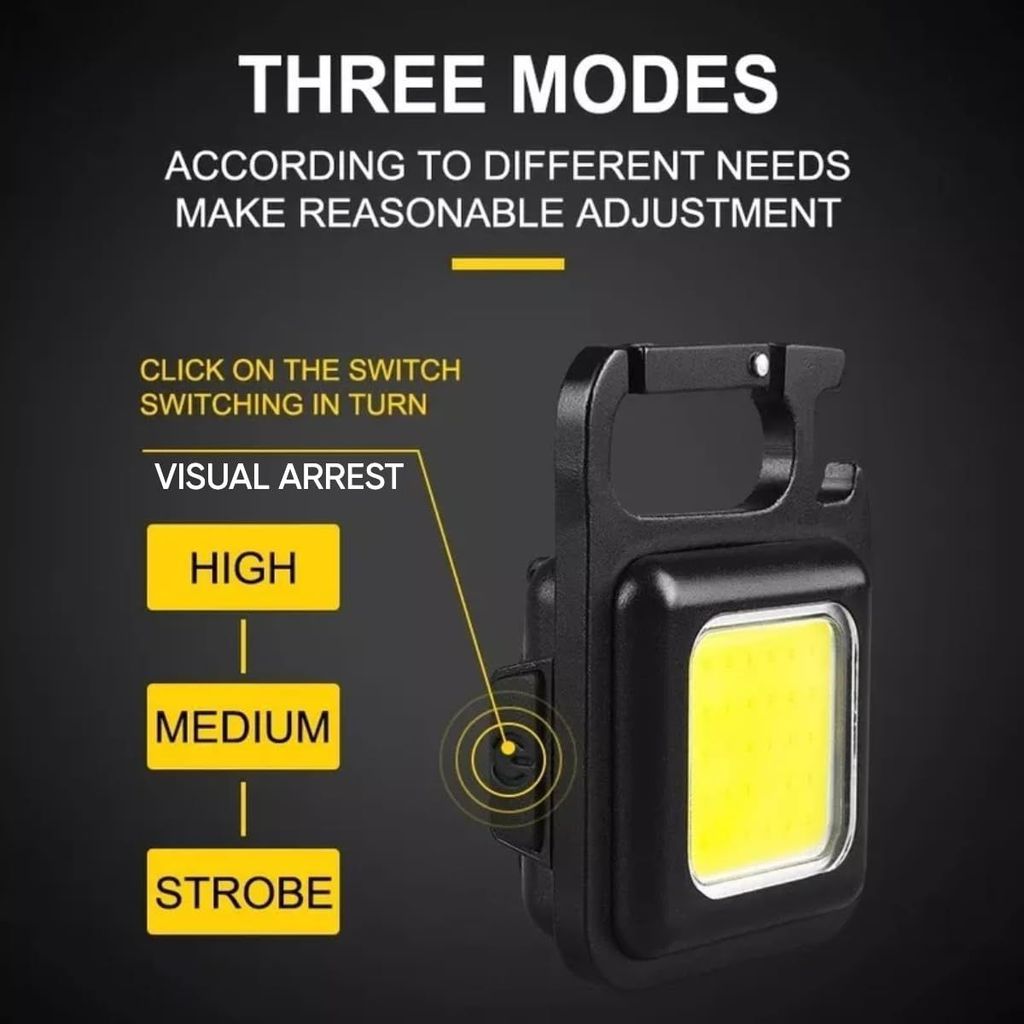 Car Torch Light LED 3W Rechargeable Flashlight Long Distance Car Rescue Emergency Torch Light with Window Glass Breaker Seat Belt Cutter Portable COB Keychain (Torch + COB Light)