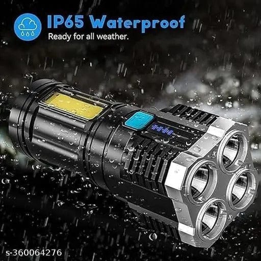 torch Light,LED 3W Torch Light Rechargeable Torch Flashlight,Long Distance Beam Range Car Rescue Torch with Hammer Window Glass and Seat Belt Cutter Built (COB) (Pack of 2)