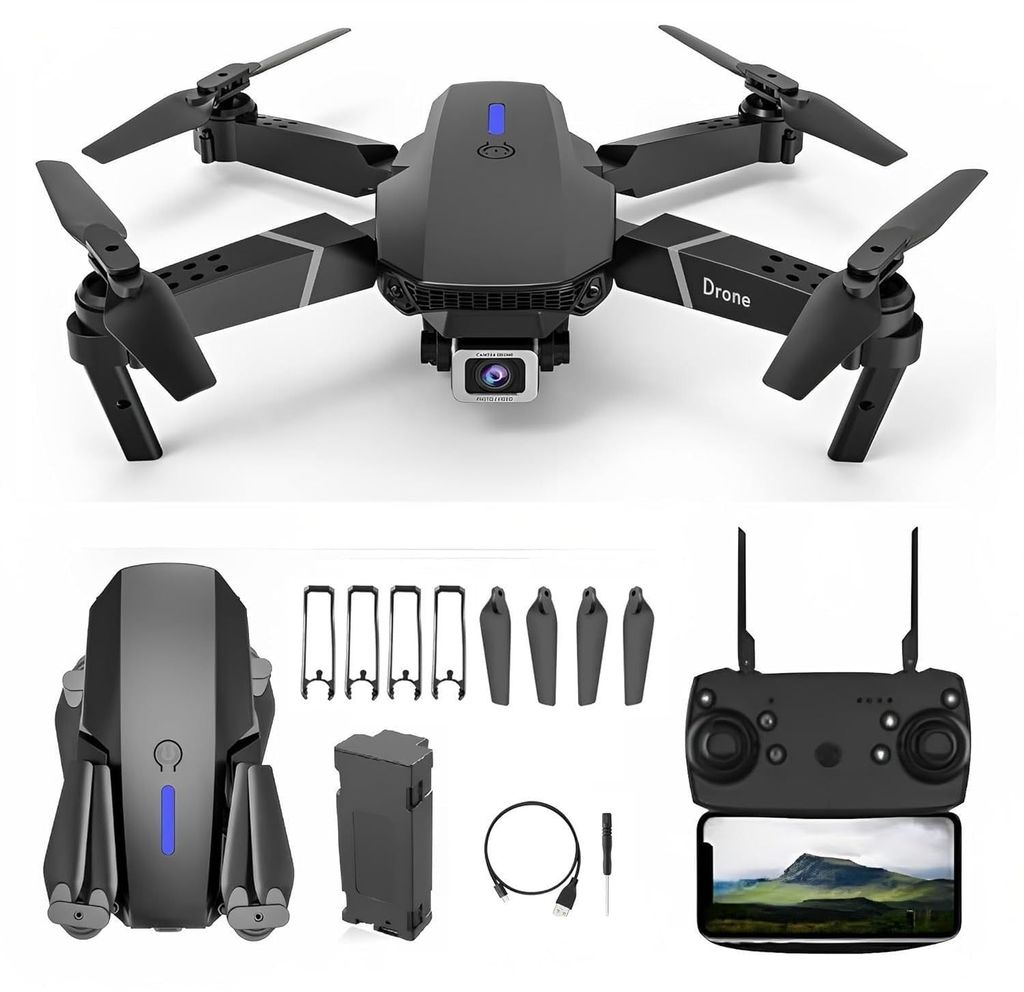 Drone with 4K Camera Live Video Long Flight time Auto Hover Fold able RC Drone Quad-copter Multi Colored