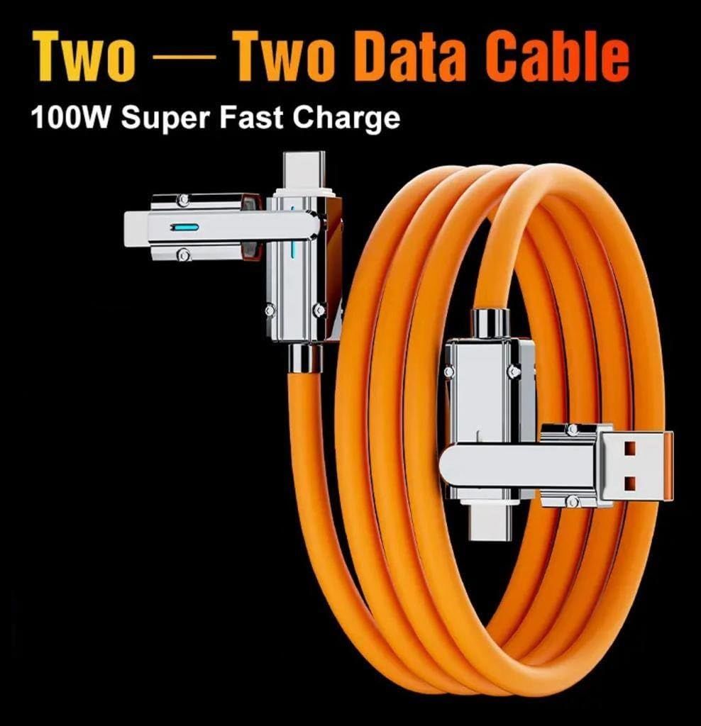 4 IN 1 ORANGE CHARGING CABLE