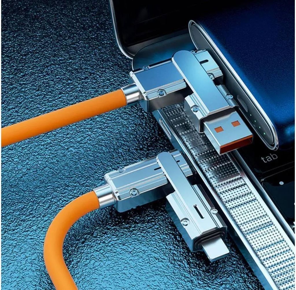 4 IN 1 ORANGE CHARGING CABLE