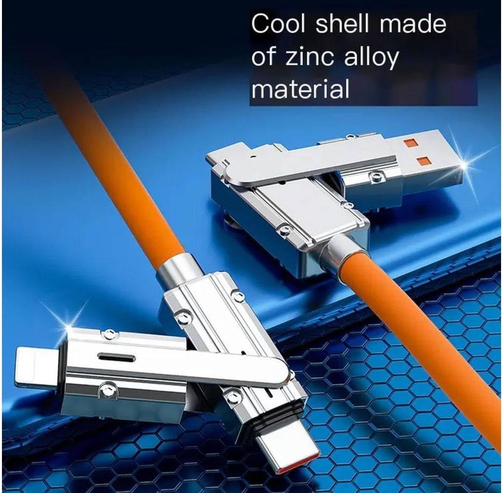 4 IN 1 ORANGE CHARGING CABLE