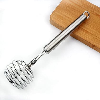 Egg Whisk, Stainless Steel Hand Push Whisk Blender