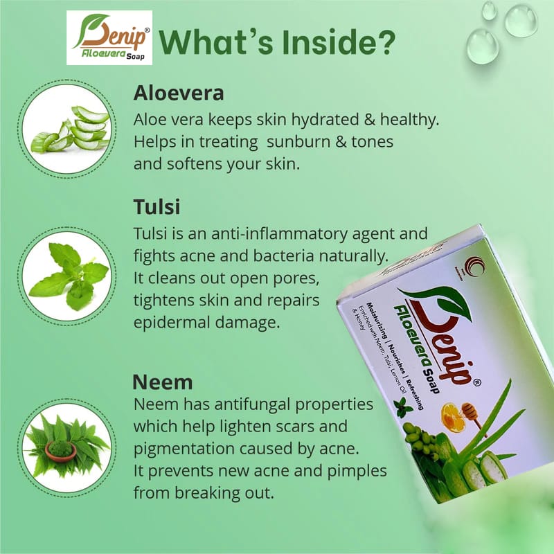 Premium Men Denip Aloe Vera Soap for Acne free and Refreshed Skin (Pack of 2) 2025 at ShopCircui